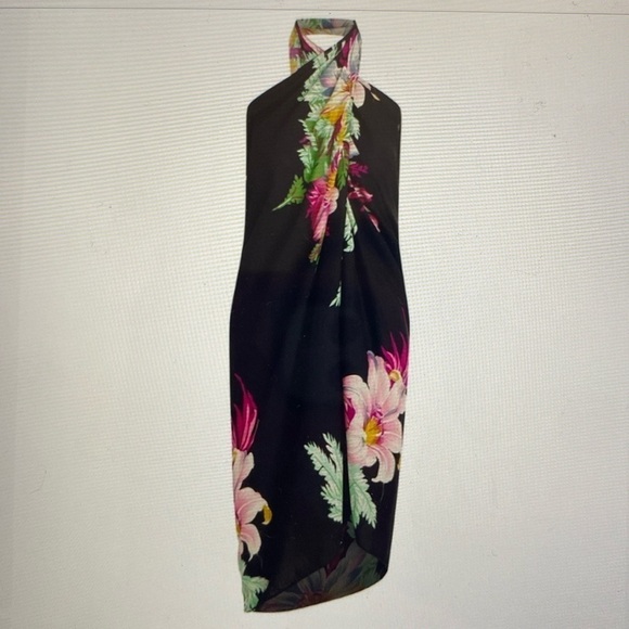 NWT WALTER BAKER Paradise Sarong Kaftan Coverup Floral tropical Beach OS - Picture 1 of 8